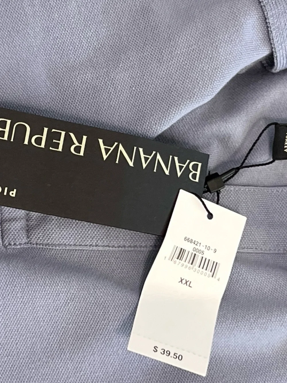 Banana Republic Men’s XXL Blue Piqué Polo Shirt NWT Standard Fit